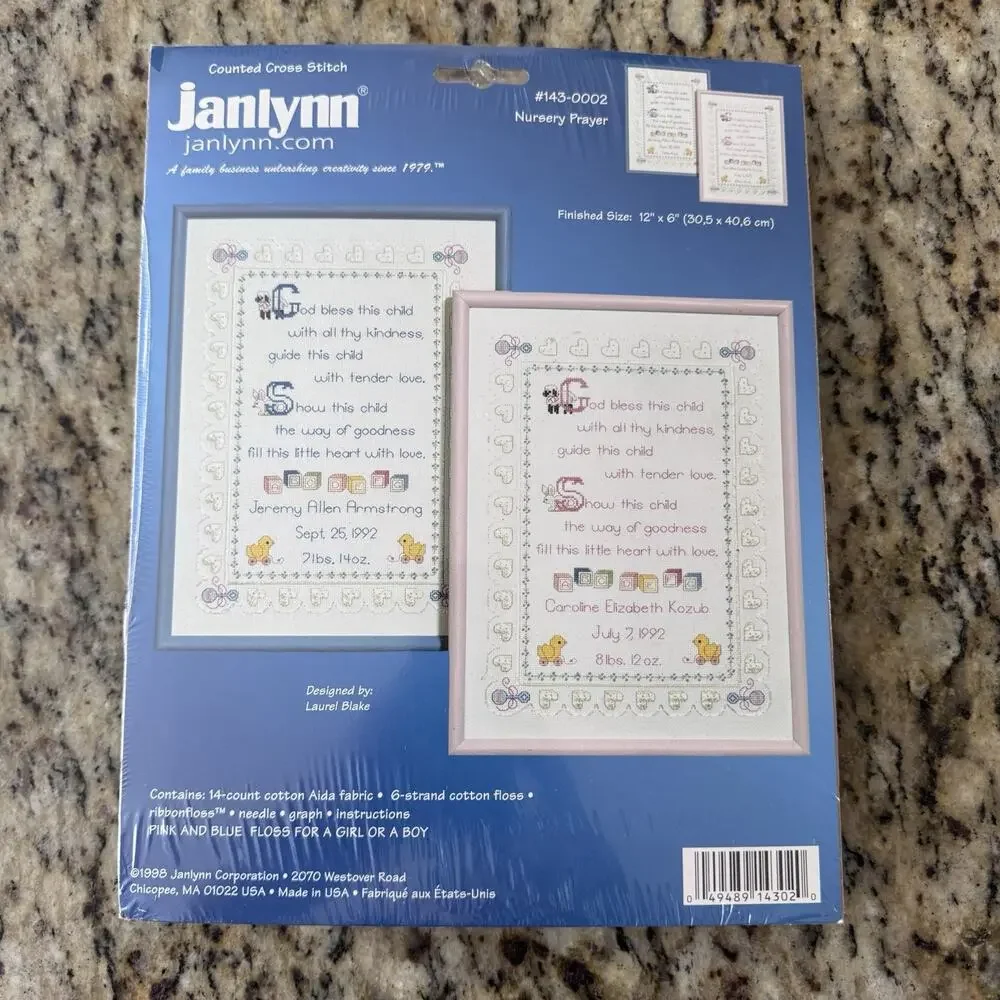Janlynn Cross Stitch Kit Nursery Prayer 143-0002 1998 Vintage